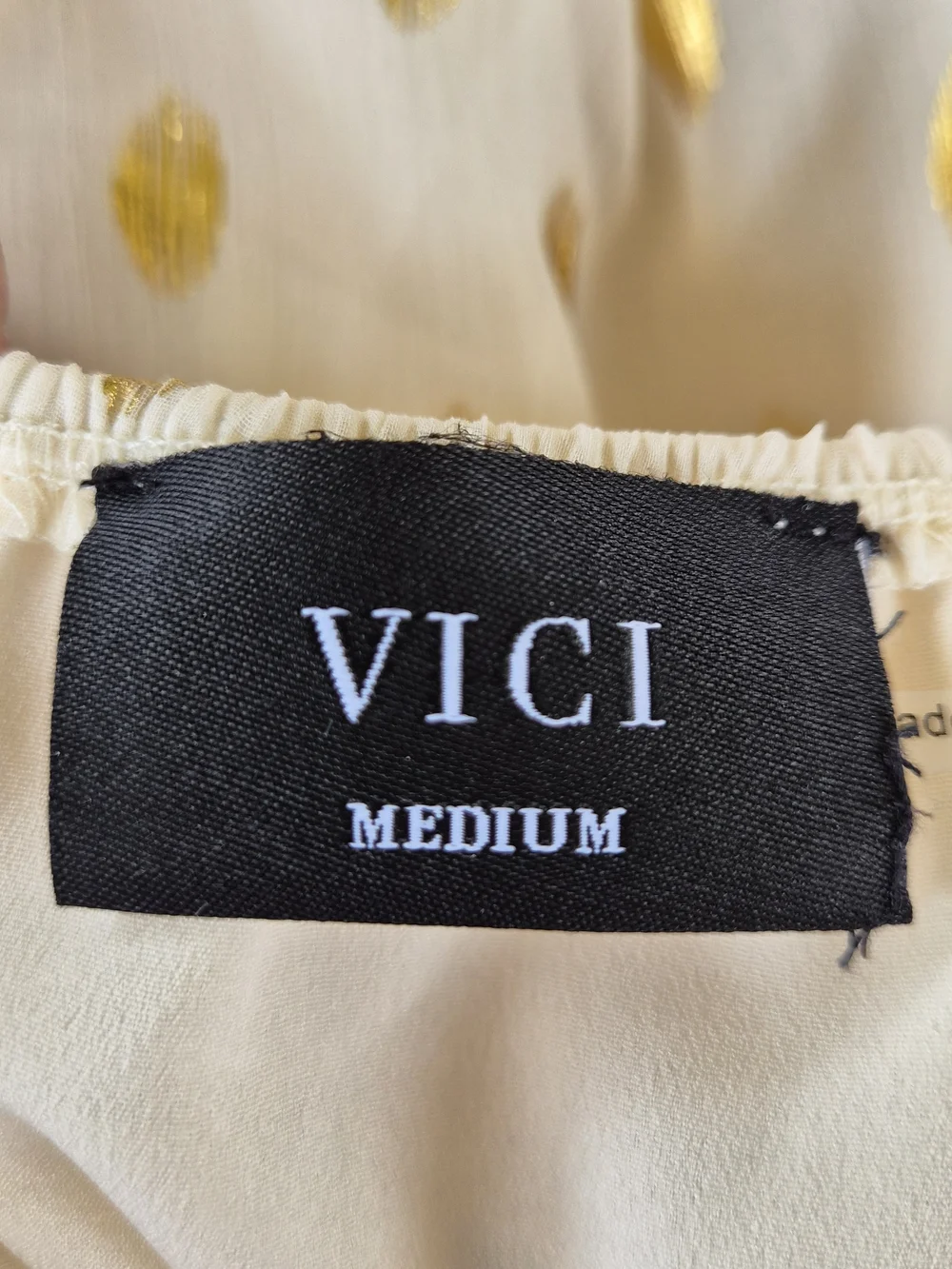 VICI Cream Dress with Gold Dot Detail - Picture 2 of 7